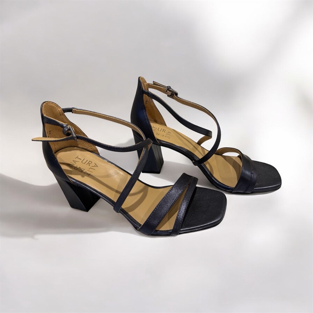 Naturalizer NAVY Strappy Block Heels